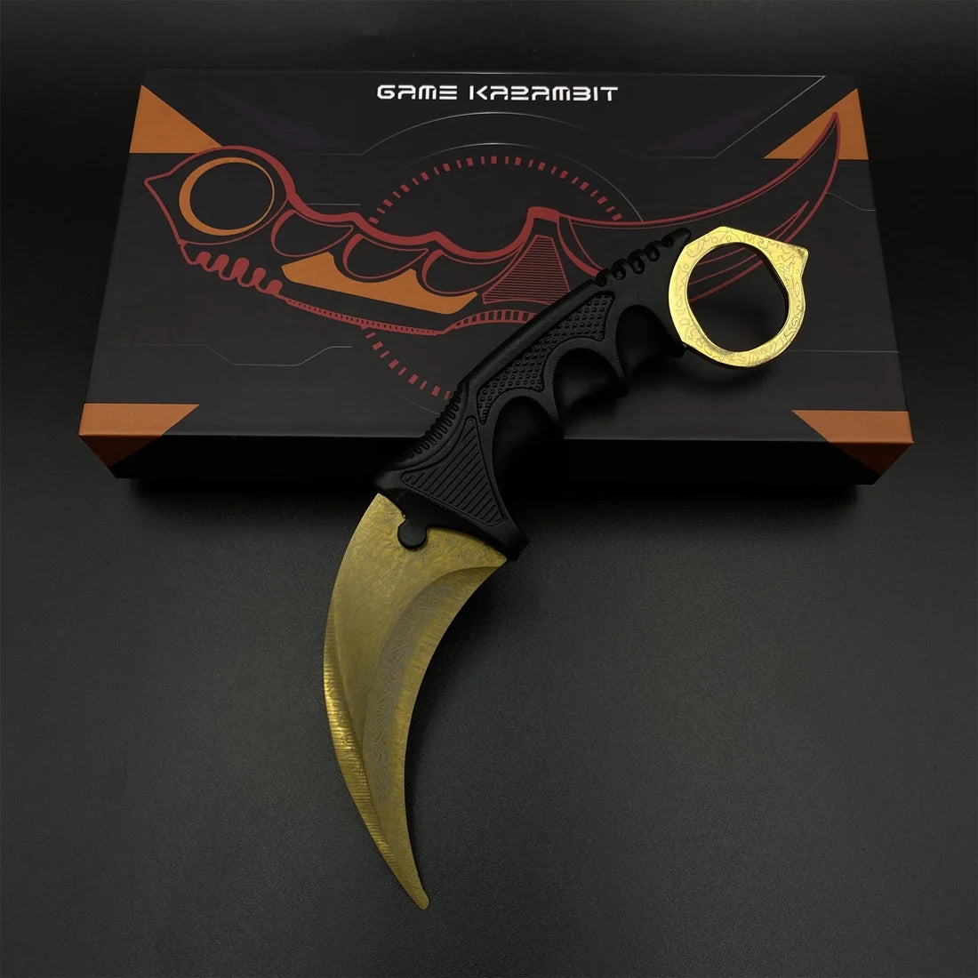 Karambit Lore stainless steel trainer on its printed gift box