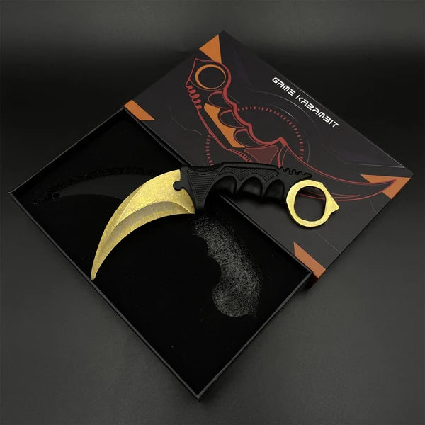 Karambit Lore trainer lying in its open printed gift box