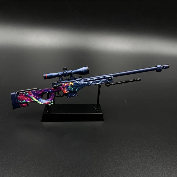 AWP Hyper Beast miniature on its black display stand