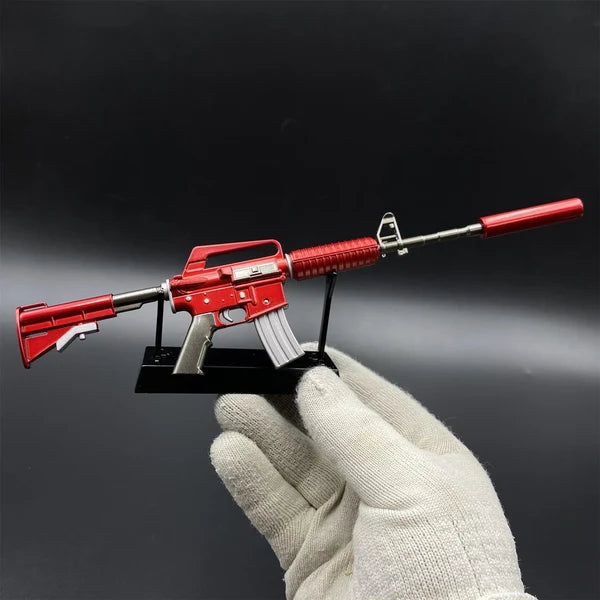 M4A1-S Hot Rod replica on its black display stand